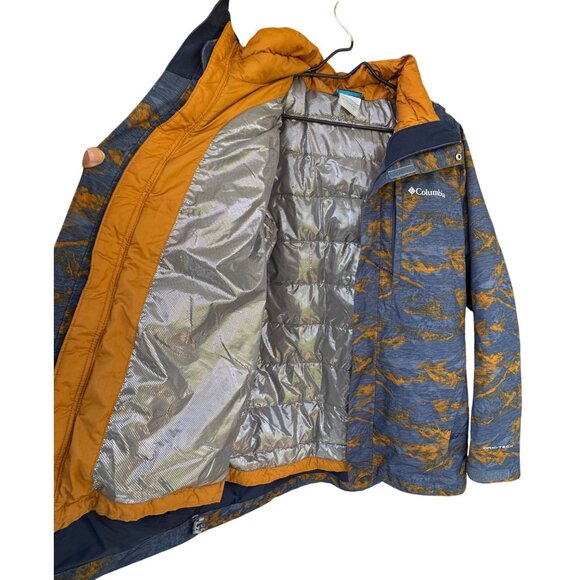 Columbia Mens Large Interchange Jacket Blue/Gold Camouflage Waterproof Coat - Picture 10 of 12